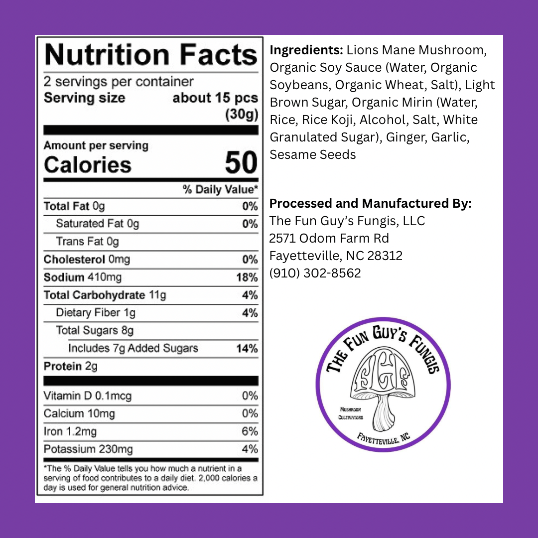 Lion's Mane Teriyaki Jerky